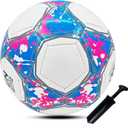 ABAJI Soccer Ball Size 4 Practice Training Boys Girls Gift Thicker Leather Anti Exploded Indoor Outdoor Come with Pump Needle (Pink)