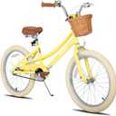 JOYSTAR 20 inch Kids Bike for 7-10 Years Girls, Girls Bike with Basket & Kickstand, Kids' Bicycle Yellow