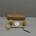 Wooden Dish Brush Set Clean Pots, Pans and Vegetable, Natural Bristles Bamboo Scrub Brushes with Ceramic Dish - 1 Long Handle Dish Brush + 2 Palm Scrubbing Brush