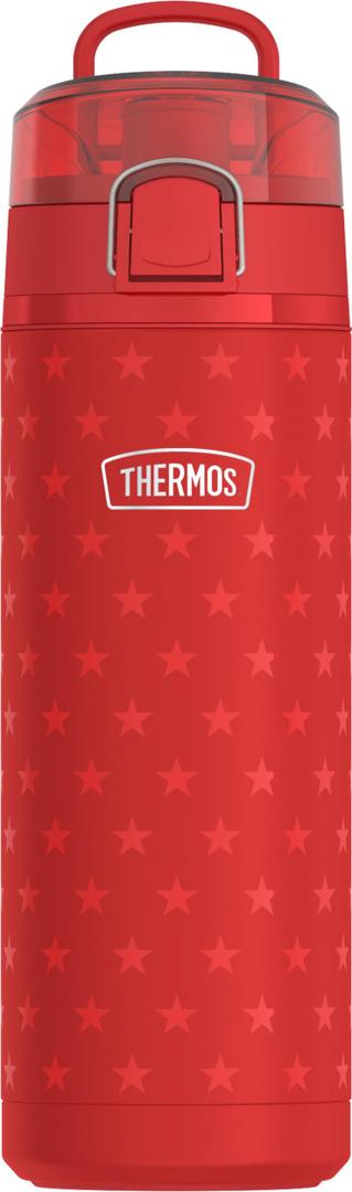 THERMOS ICON SERIES, Stainless Steel Water Bottle with Spout - 24 Ounce, Red Stars - Vacuum Insulated Water Bottle with Lid
