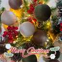 Christmas Tree Ornaments 18 Pcs Velvet Christmas Balls Bulk Flocked Christmas Tree Ball Ornaments for Holiday Wedding Party Christmas Tree Hangings (2.36Inch, Brown & Green)