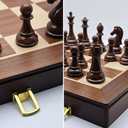 18 Inch Folding Chess Set with High Polymer Weighted Standard Chess Pieces for Family Vintage Board Games Chess Set for Adults and Kids Chess Enthusiasts