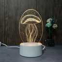 3D Optical Illusion LED Jellyfish Night Lamp, Boys and Girls Children's Sleep Desk Lamp, USB Powered, Used for Home Decoration or Children's Holiday Gifts