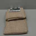 LAMIT Natural Linen Curtains 108 Inch for Living Room, Back Tab and Rod Pocket Textured Sheer Light Filtering for Boho Farmhouse, 2 Panels, 52 x 108 Inch, Brown