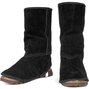 LeaSeek Leather Welding Spats - Flame and Abrasion Resistant Welding Boot Covers - Full Coverage Shoes Protectors -Adjustable Welding Gaiters