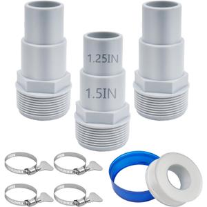 Universal Combo Pool Hose Adapter Replacement, 1-1/4" or 1-1/2", 3 Pack Fits Above-Ground Pool Pump, Filter, Skimmer - Compatible with Hayward SPX1091Z7 or SPX1091Z4