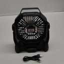 30000mAh Portable Battery Powered Camping Fan - with LED Light, Quiet Battery Operated, Camping Gear for Travel, Tent, Beach, Car or Hurricane Power Outages, Black