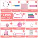 Pilates Ring Set with Resistance Bands– Anti-Slip Magic Circle Pilates Ring for Home Workouts, Full-Body Toning, Strength Training for Women 14PCS