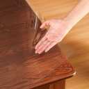 ETECHMART Clear Plastic Table Cover Protector Rectangle 36 x 60'', Thick Waterproof Transparent Table Protector for Dining Table, Non-Slip Heat Resistant Clear Desk Mat for Kitchen Office Desktop (1.5mm Clear)