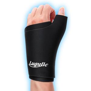 Wearable Thumb Wrist Ice Pack-Hot Cold Compress Hand Finger Ice Pack, Reusable for Injuries, Carpal Tunnel, Arthritis, Tendonitis, De Quervain's Tenosynovitis, Swelling & Bruises Black-S/M