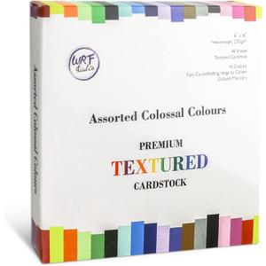 48 Sheets Colored Linen Textured Cardstock, 80 lb, 16 Colors, 6" x 6" Multi Color Card Stock, One Side Textured Smooth Matte Premium Cardstock Paper for Decor, Art Craft and Scrapbooking