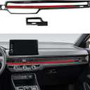 Car Dashboard A/C Air Outlet Vent Decals for 2023 2024 2025 2026 Honda CR-V Accessories CRV ABS Carbon Fiber Stickers, Black Red