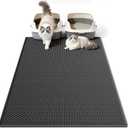 Pieviev Cat Litter Mat Double Layer Waterproof Urine Proof Trapping Mat 1 Pack (Black, 36x30 Inch (Pack of 1))