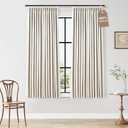 Natural Cream 100% Blackout Linen Pinch Pleated Curtains 63 Inche with Thermal Insulated White Liner Memory Trained for Bedroom Living Room Boho Privacy Window Drapes Nursery 40"Wx63"L 2 Panels Set