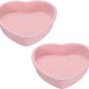 Uxcell 2-Piece Silicone Heart Shaped Cake Pans, 12 Inch Non-Stick Heart Cake Molds, Pink