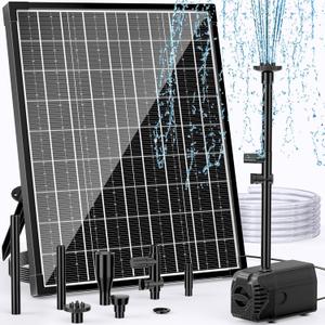 POPOSOAP Solar Pond Pump, 30W Solar Water Pump 430GPH Flow Adjustable, Solar Fountain Pump with Diverter Valve & 6.6 FT Tubing for Ponds, Wildlife Garden, Waterfall, Fountain,DIY Yard Water Feature