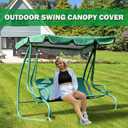 Swing Canopy Replacement Cover, Waterproof Sun Shade Porch Swing Canopy Replacement Top for 2-3 Seater Outdoor Garden Yard Patio Swing Cover (Red, 75525.9 Inch)