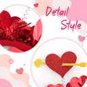 Valentines Day Headband for Kids Hearts Red Headbands for Girls Pink Glitter Cupid Costume for Women Valentine Decoration(Small)