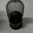 Multifunctional Rotating Toothbrush Holders with Sliding Lid, The 3-Slot Bathroom Countertop Vanity Organizer Perfect for Tooth Brush, Toothpaste, and Makeup Brushes Holder Storage (Black)