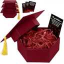 Eaasty 3 Pcs 2026 Graduation Cap Gift Boxes, Black Cardboard Grad Party Favor Magnetic Box Reuseable Centerpieces for Table for High School College Graduation Cash Check Snacks Preserved Flower(Red)