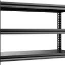 3-Tier 48D X 17.7W X 40H Garage Shelving Heavy Duty 1800LBS Shop Shelves Heavy Duty Adjustable Unit Rack Metal Rack (Black)