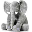 Yulejo Giant Stuffed Elephant Plush Animal Toy Back to School Party Favor Huge Stuffed Elephant Soft Elephant Large Stuffed Animal Doll Gray Elephant Plush for Kids Girlfriend Home Decor(31.5 Inch)