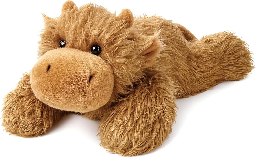 Weighted Highland Cow Stuffed Animal Soft Weighted Plushes Cute Highland Cow Plush Toy Birthday Gifts for Kids Boys Girls Adults (20" 3.3 lbs)