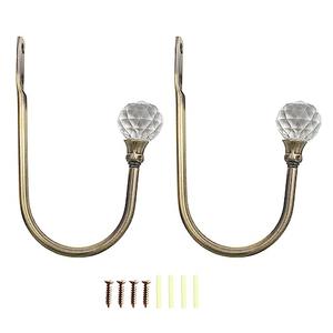 UncleS 2pcs U Shape Crystal Curtain Tieback Decorative Binding Accessories For Home Bedroom Bedroom Window Wall Decoration Curtain Grafeback For Boys, Black