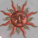 MOCOME 31" Large Metal Sun Wall Decor Outdoor, Sun Art Wall Decor, Large Wall Art for Indoor Outdoor, Metal Wall Art Hanging for Living Room Bedroom Farmhouse Patio, Garden
