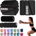 SPORTBIT Wrist and Ankle Weights for Women - Set of 2 (1lb Each) Wearable Ankle & Wrist Weights - Leg & Arm Bands, Silicone Weighted Bracelets for Workout, Walking, Running, Yoga, Pilates (Black)