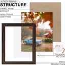 KTKDE 11x17 Picture Frame Set of 3,Walnut Wooden frames, Vertical & Horizontal Wall Hanging for Wall Display,Studio Gallery Photo Frame for Photos, Posters & Art Prints
