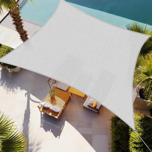 Shade&Beyond Sun Shade Sail Rectangle Canopy 20 ft ft x 20 ft ft Sail Shade Sun Shades for Patios Light Grey