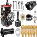 PWK28 30MM Carburetor Kit  Perfect Upgrade for Predator 196cc 212cc, Coleman Powersports CT200 BT200 MB200, KT196 Twister, 80T Go Kart (BLACK)