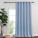 NICETOWN Sliding Door Curtain 108 Inches Long - Blackout Thermal Insulated Grommet Room Divider Privacy Drape for Patio Glass Door, 1 Panel, Vintage Blue, 100 Inch Extra Wide