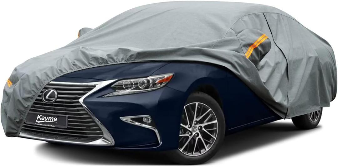 Kayme Heavy Duty Car Cover Custom Fit Lexus ES 300 330 350, Waterproof All Weather for Automobiles, Full Exterior Covers Rain Sun UV Protection.