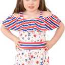 LOTUCY Baby Girl Fourth of July Dress American Flag Tube Top Skirt Headband Clothes Independence Day Set, Size: 6-12 Months/Tag80