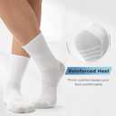 BAMBOO COOL Men's Crew Socks Athletic Running Sports Socks, Cushioned Moisture Wicking, Breathable Arch Support 6 Pack (White, L)