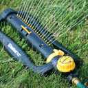 Melnor 65133AMZ XT Turbo Oscillating Sprinkler W/Timer, 4,000 sq. ft., Quick Connect Bundle, 2-Way Adjustable, Black, Yellow