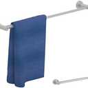 2 Pack Adjustable Towel Bar, HOMOTEK Economic Bathroom Towel Holder Rod from 12 Inch to 22 Inch Single Towel Racks, Wall Mount Towel Rail, Towel Hanger Hook for Kitchen(Brushed Stainless Steel)