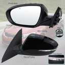 Left Driver Side Mirror Compatible With 2014 2015 Kia Optima With Manual Folding Power Glass Turn Signal Heated Black Replace#876104C501(6Pins)