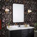 2 x Peel and Stick Wallpaper Black Floral Wallpaper Dark Floral Leaf Contact Paper for Cabinet Vintage Self-Adhesive Removable Wall Paper for Bathroom Bedroom Kitchen Shelf Liner 17.3" x 118" (Black/ Pink/ Purple)