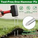 AMAGABELI GARDEN & HOME 300 Pack Galvanized Landscape Staples 8 Inch 11 Gauge Garden Staples Garden Stakes Plant Cover Stakes U-Shaped Landscape Stakes Landscape Pins for Weed Barrier Fabric