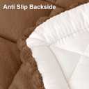 Smiry Fuzzy Couch Cover for Dogs, Non Slip Washable Pet Sofa Cover, Scratch Proof Hair Resistant Plush Sofa Slipcover, Pet Friendly Couch Cushion Protector for Cat, Brown, 27.6" x 27.6"