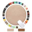 PU Leather Mouse Pad With Stitched Edge Micro-Fiber Base - Non-Slip Waterproof for Computers, Laptop - Round 9 x 9 Inch (Champagne Gold)