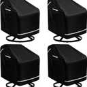 Swivel Patio Chair Cover 4 Pack, Outdoor Furniture Covers with Straps, Heavy Duty Waterproof Fabric, UV Resistant, Lawn Patio Chair Covers with Reflective Strips, 32.5" W x 31.5" D x 30.5" H