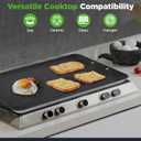 Nutrichef Double Burner Griddle, Non-Stick Stove Top Griddle for Gas Stove, Dishwasher Safe, Heatproof Bakelite Handles, Even Heat Distribution, PFOA & PFOS Free, 20 x 12 x 0.8 Inch (Black)
