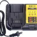 DCB112 20V MAX Rapid Charger Replacement for De-Walt Battery Charger, Compatible with De-Walt 12V-20V Lithium Battery