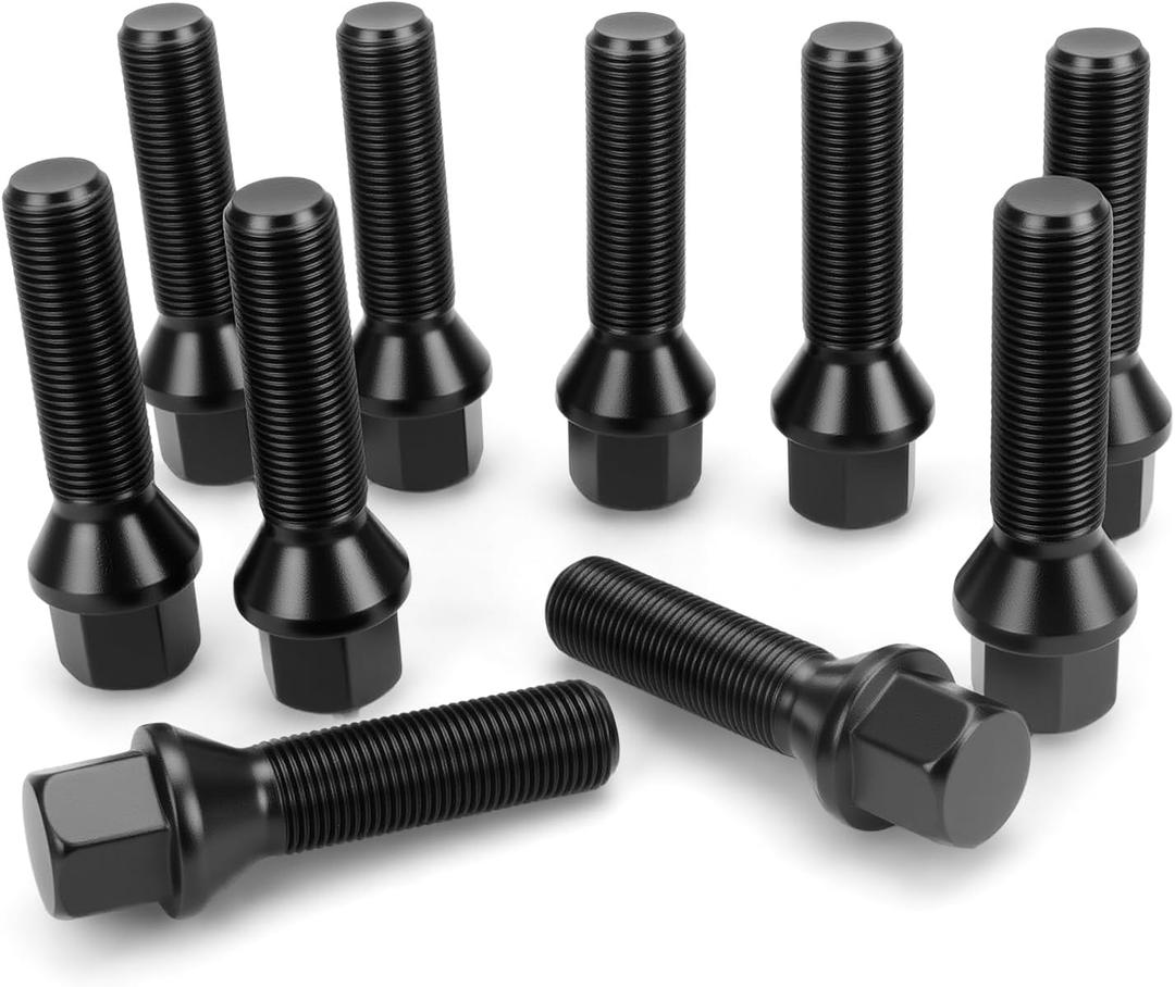 Dynofit 14x1.25 Lug Bolts Compatible with BMW F10 F30 F80 M3 M4 320i 328i Toyota Supra A90, 45mm Shank ET Bolts,BMW Rims with 15mm 20mm Wheel Spacers, 10 pcs Aftermarket Lug Studs for G20 G82 G87 F87