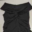 Darong Women Summer Twist Knot Front Off The Shoulder Tank Tops Cap Sleeve Going Out Shirts Slim Fitted Y2K Outfits (Large, Black)