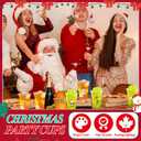 Qinyoung 120 Pieces Christmas Plastic Cups Bulk 12 oz Xmas Party Disposable Cups Set Clear Plastic Cups Packs Santa Snowman Tree Gingerman Design for Christmas Holiday Dinner Party Favors